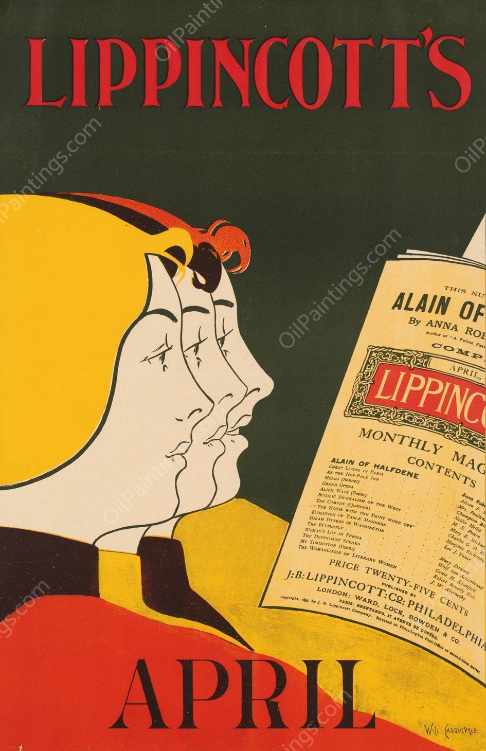 Lippincott's April  by William Carqueville - Hand-Painted Oil Painting Reproduction