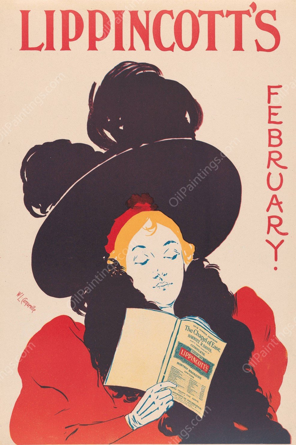 Lippincott's February  by William Carqueville - Hand-Painted Oil Painting Reproduction