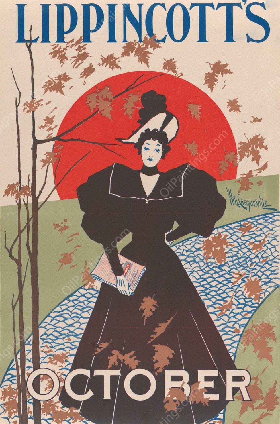 Lippincott's October  by William Carqueville - Hand-Painted Oil Painting Reproduction