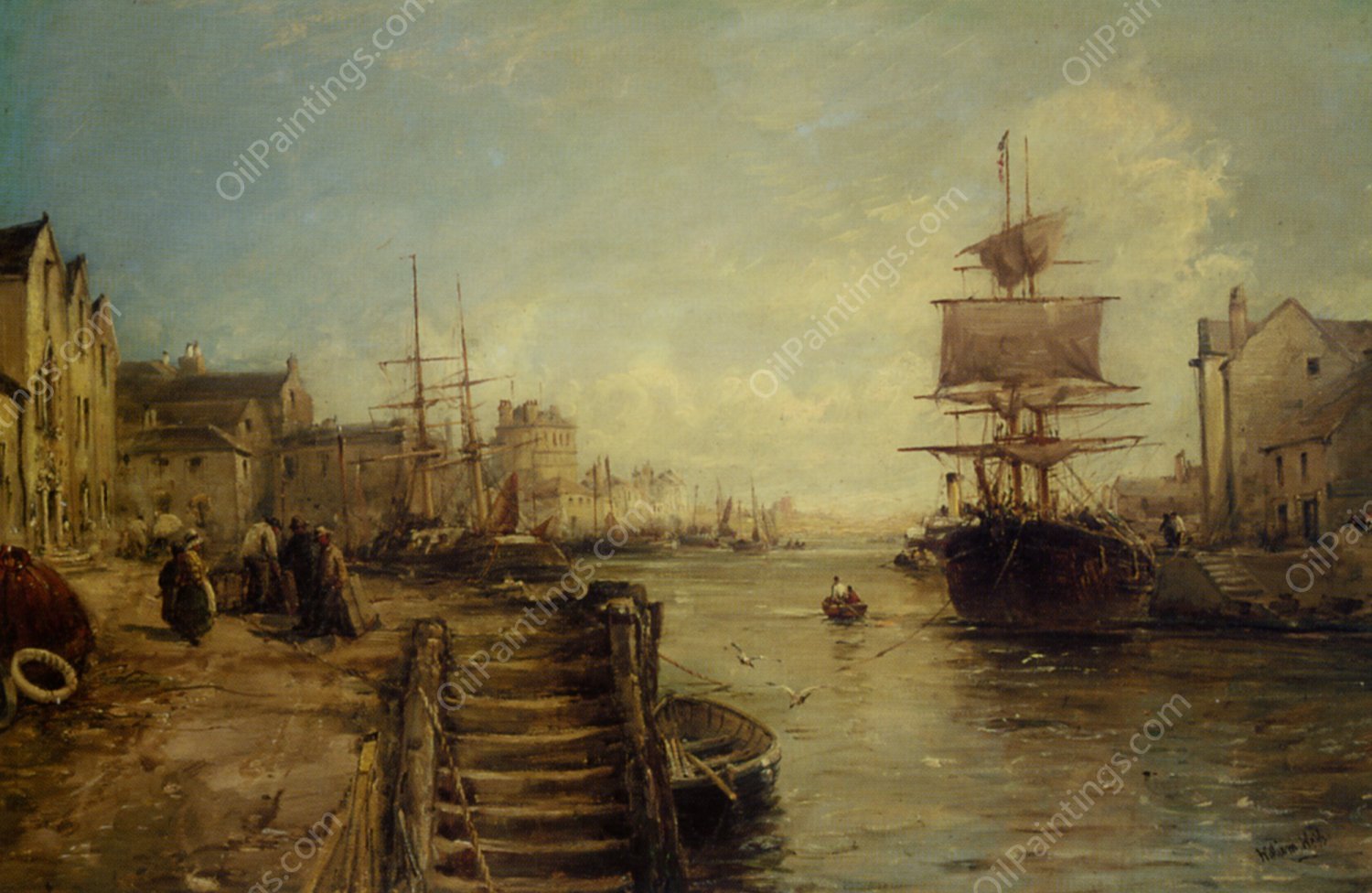 A Bit of Poole Harbour by William Edward Webb - Hand-Painted Oil Painting Reproduction