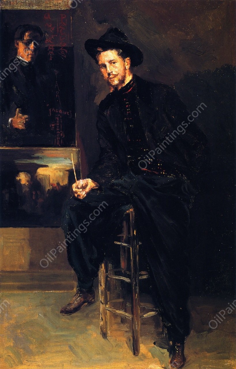 Lendall Pitts in His Paris Studio by William Emile Schumacher - Hand-Painted Oil Painting Reproduction