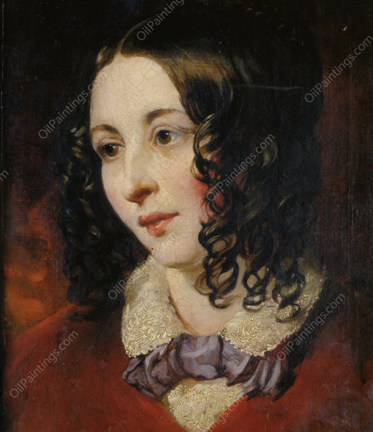 Portrait of Miss Eliza Cook by William Etty - Hand-Painted Oil Painting Reproduction