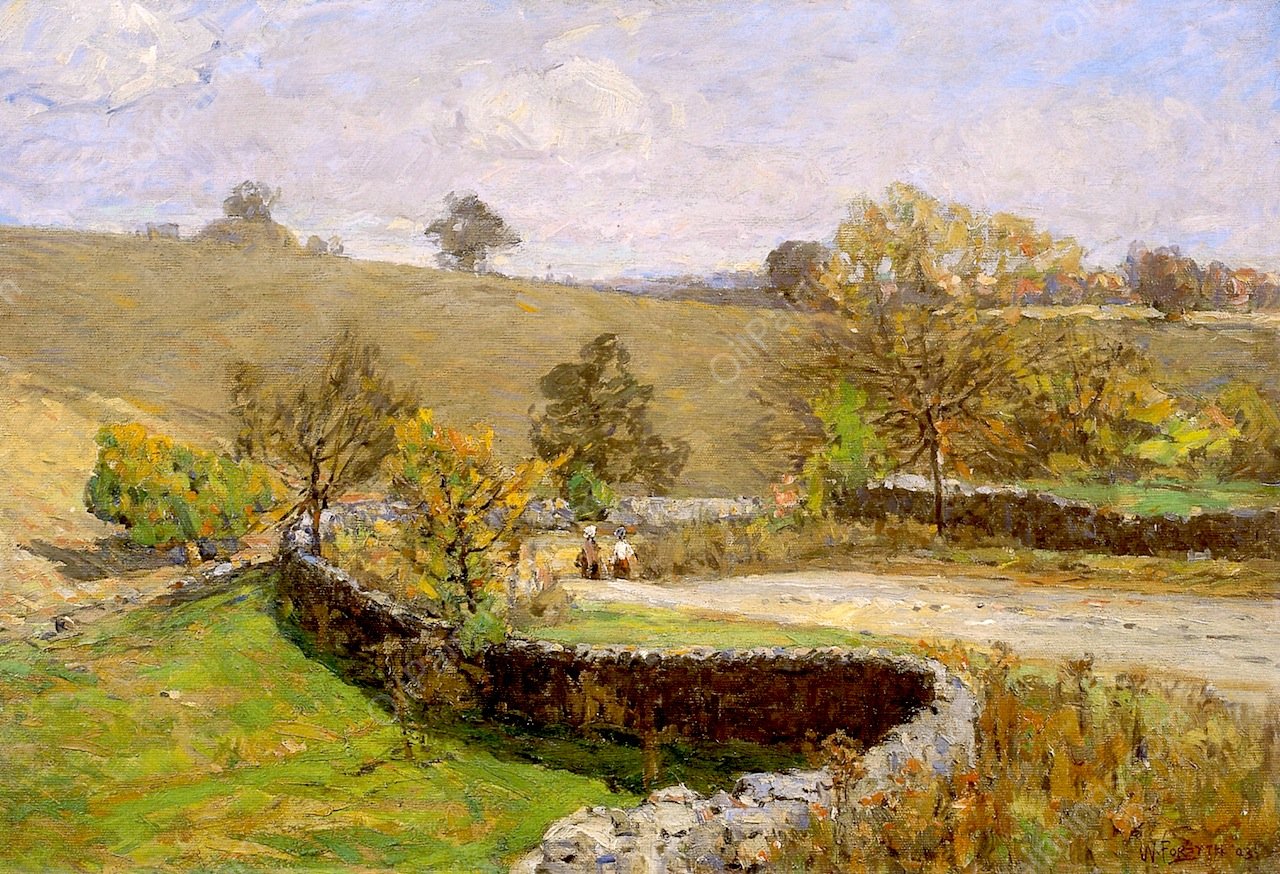 Cloud-Shadowed Hill by William Forsyth - Hand-Painted Oil Painting Reproduction