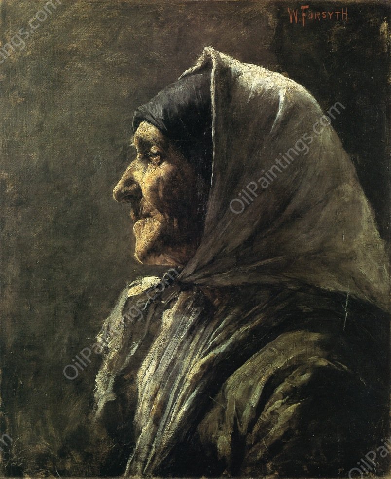 Study Head by William Forsyth - Hand-Painted Oil Painting Reproduction