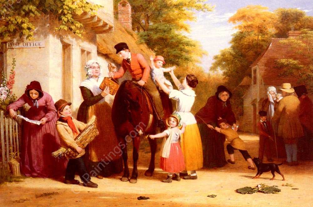 The Village Post Office by William Frederick Witherington - Hand-Painted Oil Painting Reproduction