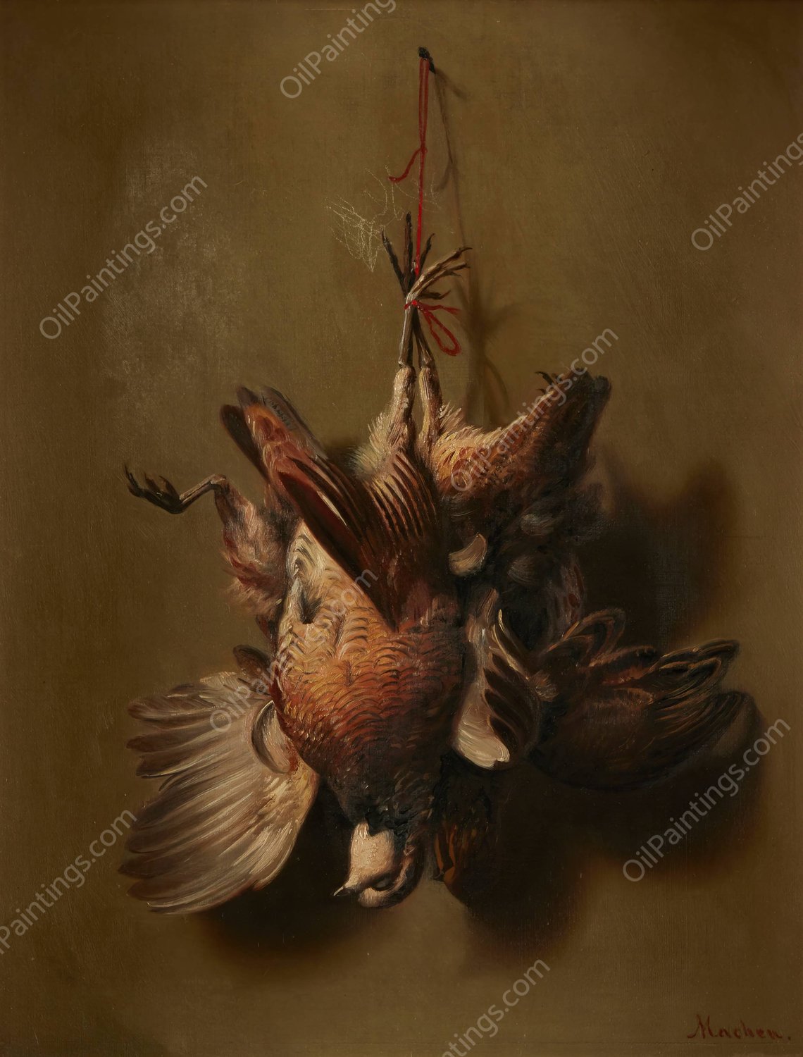 Hunt Trophy of Birds by William H. Machen - Hand-Painted Oil Painting Reproduction