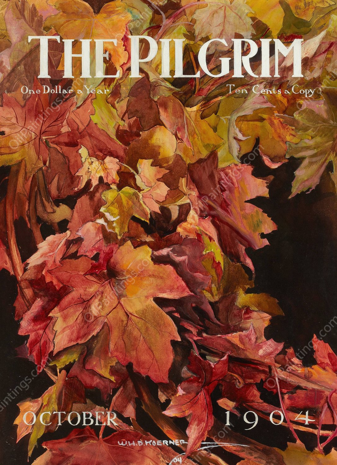 The Pilgrim, magazine cover  by William Henry Dethlef Koerner - Hand-Painted Oil Painting Reproduction