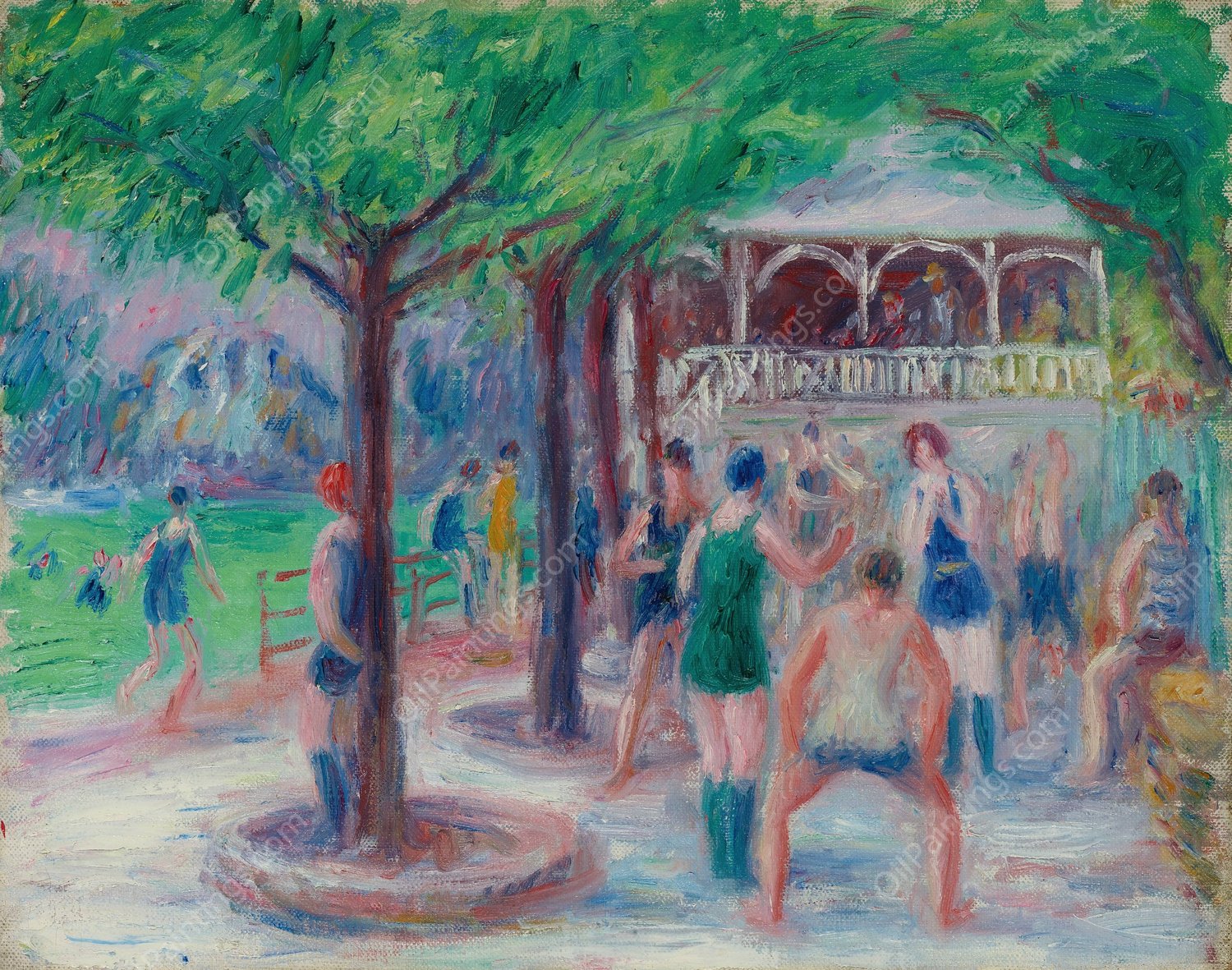 Bathers At Play, Study #2 by William James Glackens - Hand-Painted Oil Painting Reproduction