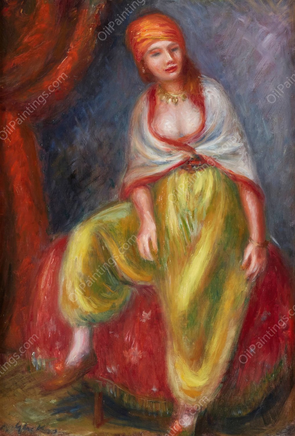 Girl in an Oriental Costume by William James Glackens - Hand-Painted Oil Painting Reproduction