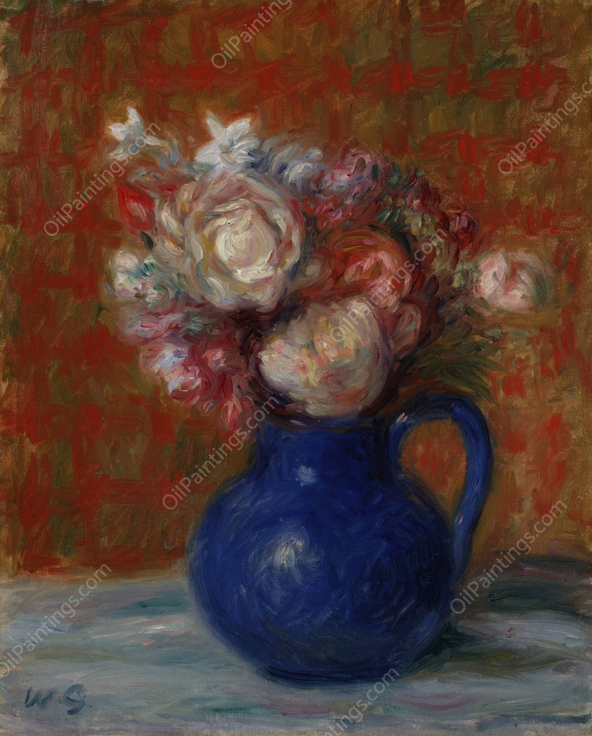 Still life 'French Bouquet' by William James Glackens - Hand-Painted Oil Painting Reproduction