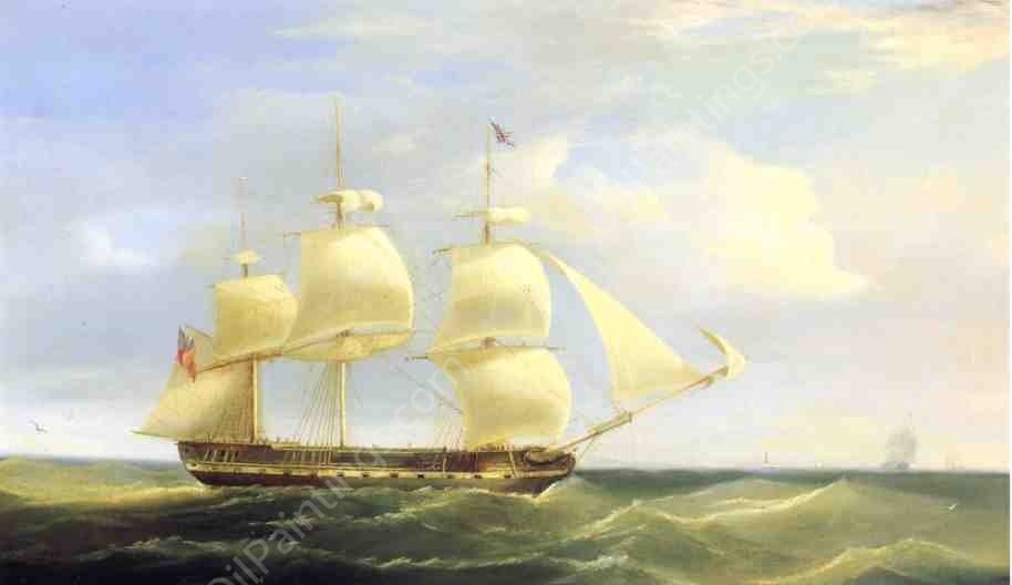 British Sailing Ship by William John Huggins - Hand-Painted Oil Painting Reproduction
