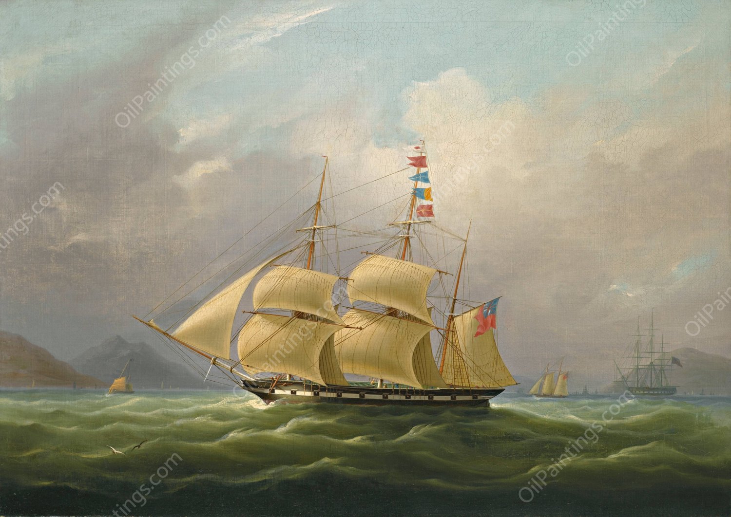 The Barque Sylph, Beloging To Mr. Alexander Robertson Off The Macao, China by William John Huggins - Hand-Painted Oil Painting Reproduction