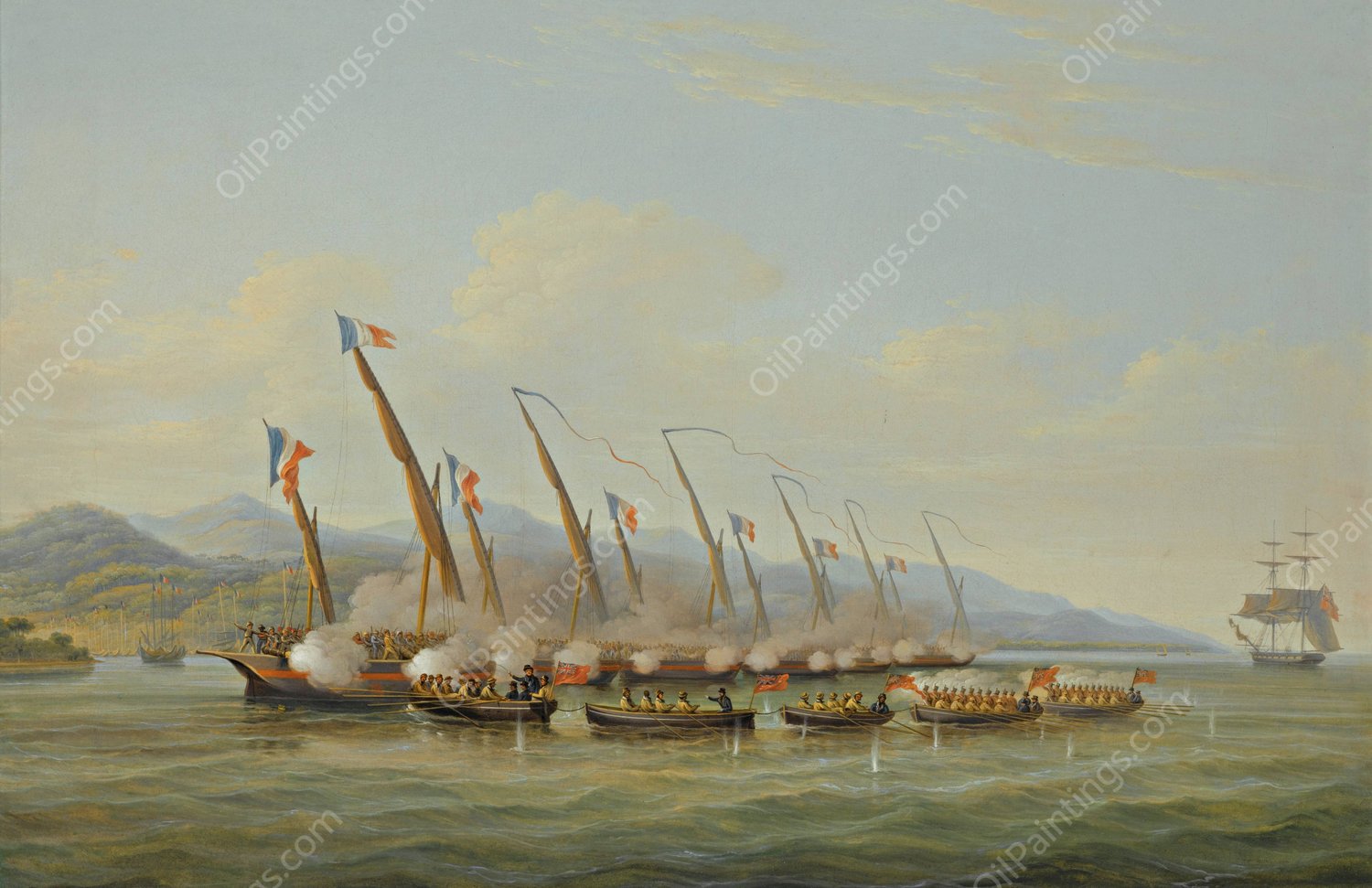 The Boats Of H.M.S Sloop Procris  by William John Huggins - Hand-Painted Oil Painting Reproduction
