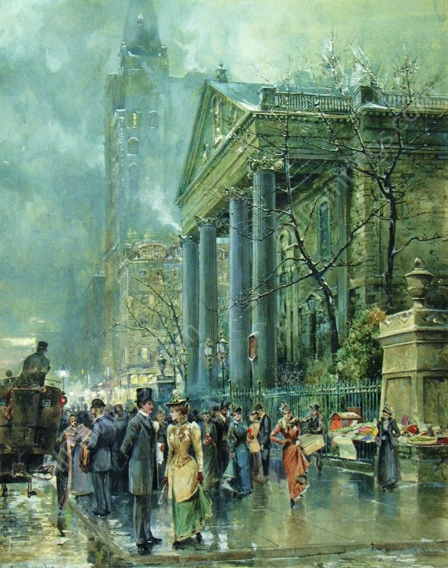 St. Paul's Chapel by William Louis Sonntag - Hand-Painted Oil Painting Reproduction