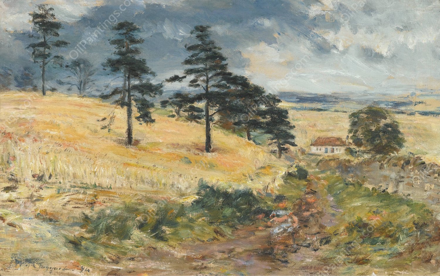 Cornfield At Cowden  by William McTaggart - Hand-Painted Oil Painting Reproduction