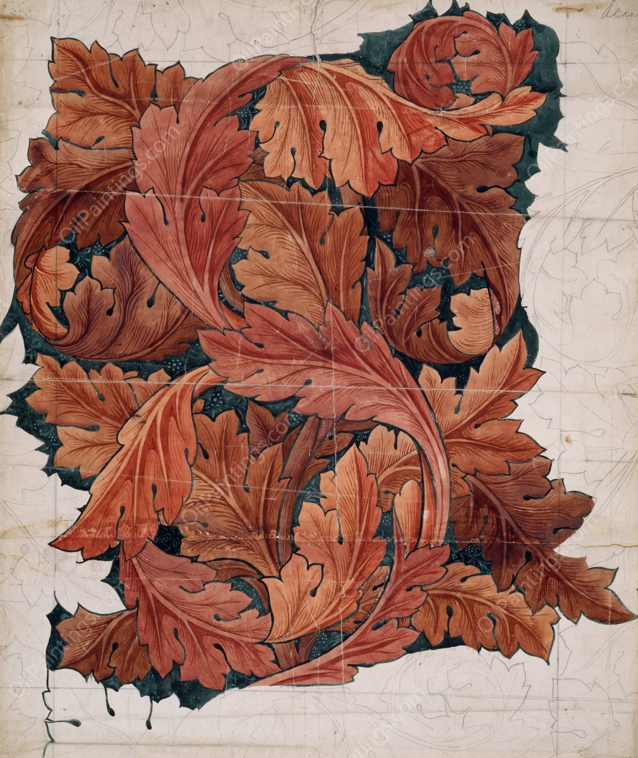 Acanthus  by William Morris - Hand-Painted Oil Painting Reproduction