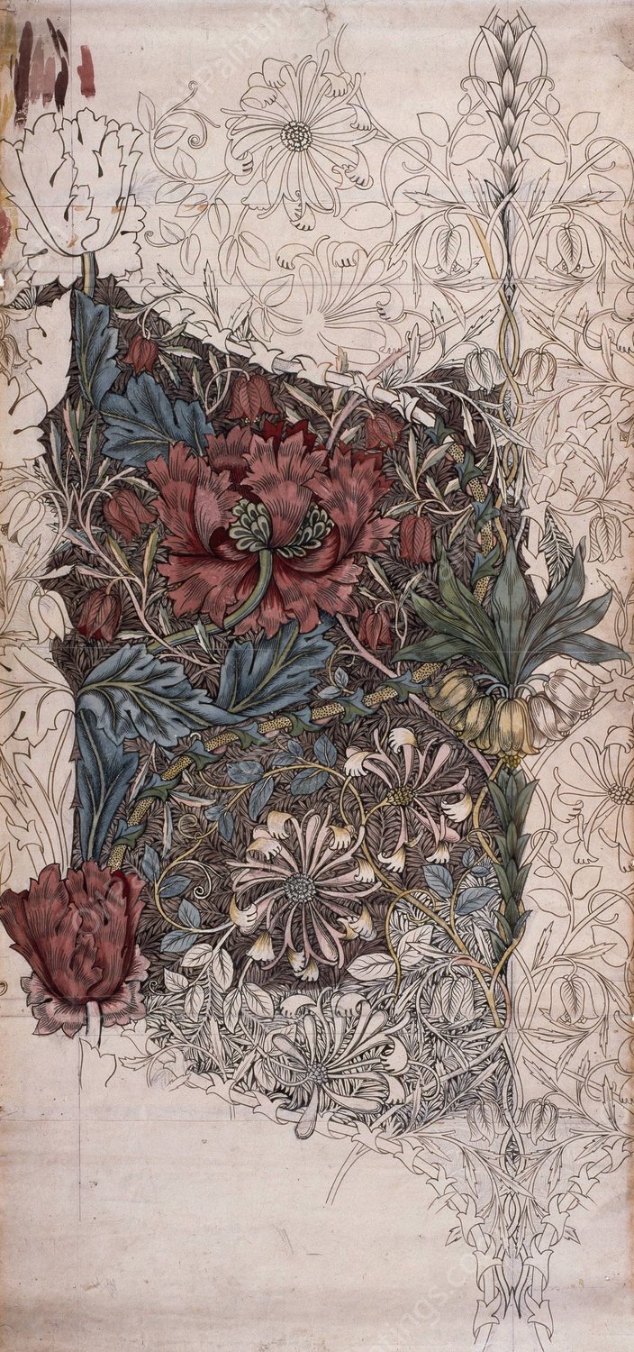 Honeysuckle  by William Morris - Hand-Painted Oil Painting Reproduction
