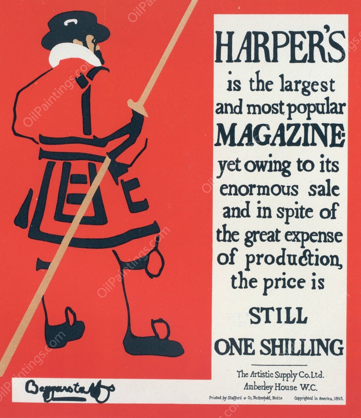 Harper's Magazine  by William Nicholson - Hand-Painted Oil Painting Reproduction