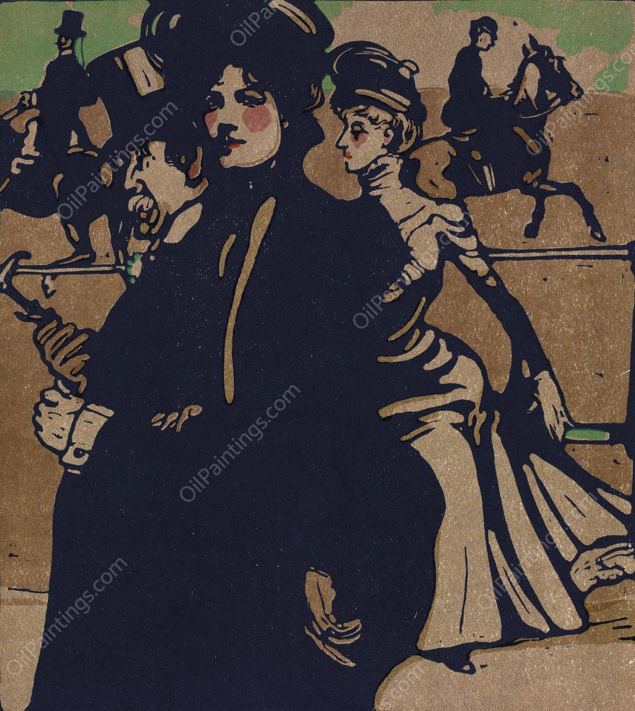 London Types,Lady  by William Nicholson - Hand-Painted Oil Painting Reproduction