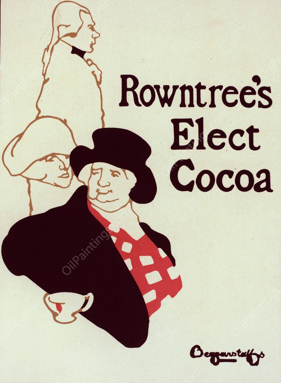 Rowntree's Elect Cocoa  by William Nicholson - Hand-Painted Oil Painting Reproduction