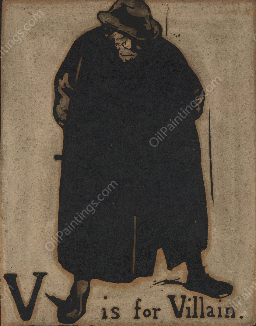 V is for Villain  by William Nicholson - Hand-Painted Oil Painting Reproduction