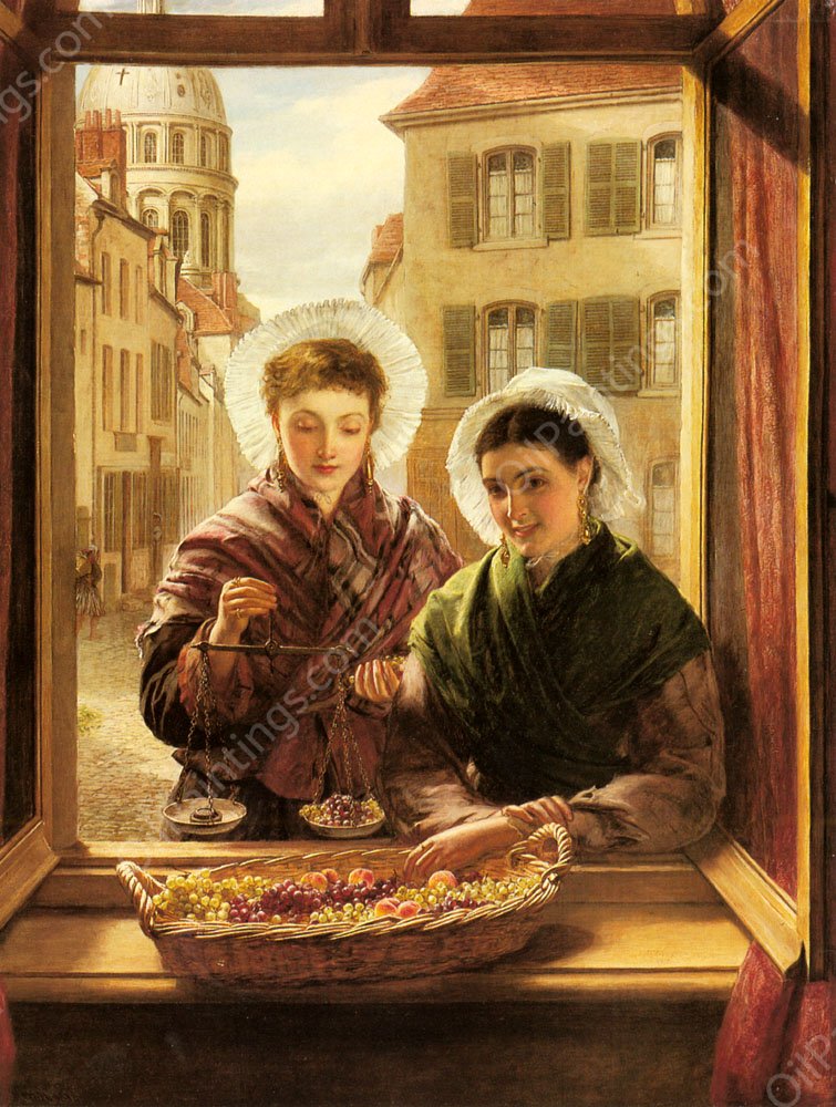 At my Window, Boulogne by William Powell Frith - Hand-Painted Oil Painting Reproduction