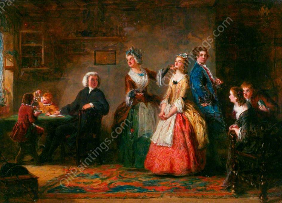 Measuring Heights by William Powell Frith - Hand-Painted Oil Painting Reproduction