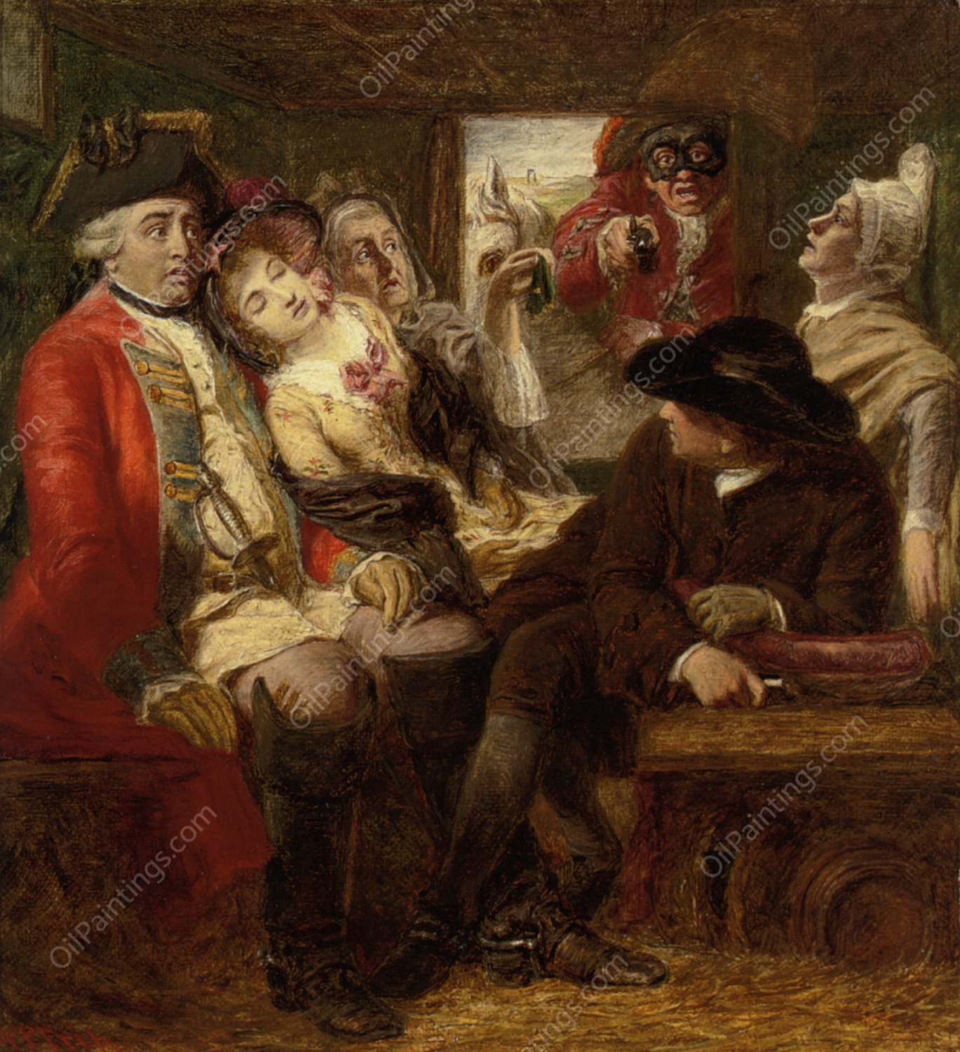 Sketch for Stage Coach Aventure by William Powell Frith - Hand-Painted Oil Painting Reproduction