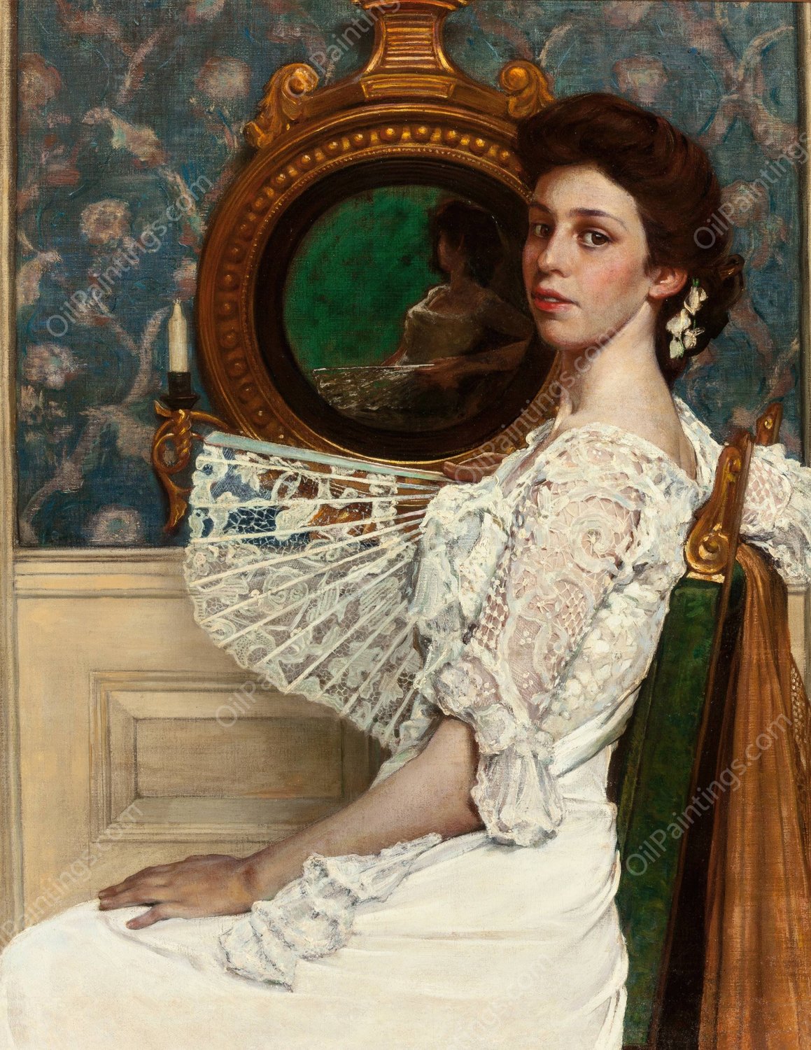 Portrait of Mildred Stokes  by William Sergeant Kendall - Hand-Painted Oil Painting Reproduction