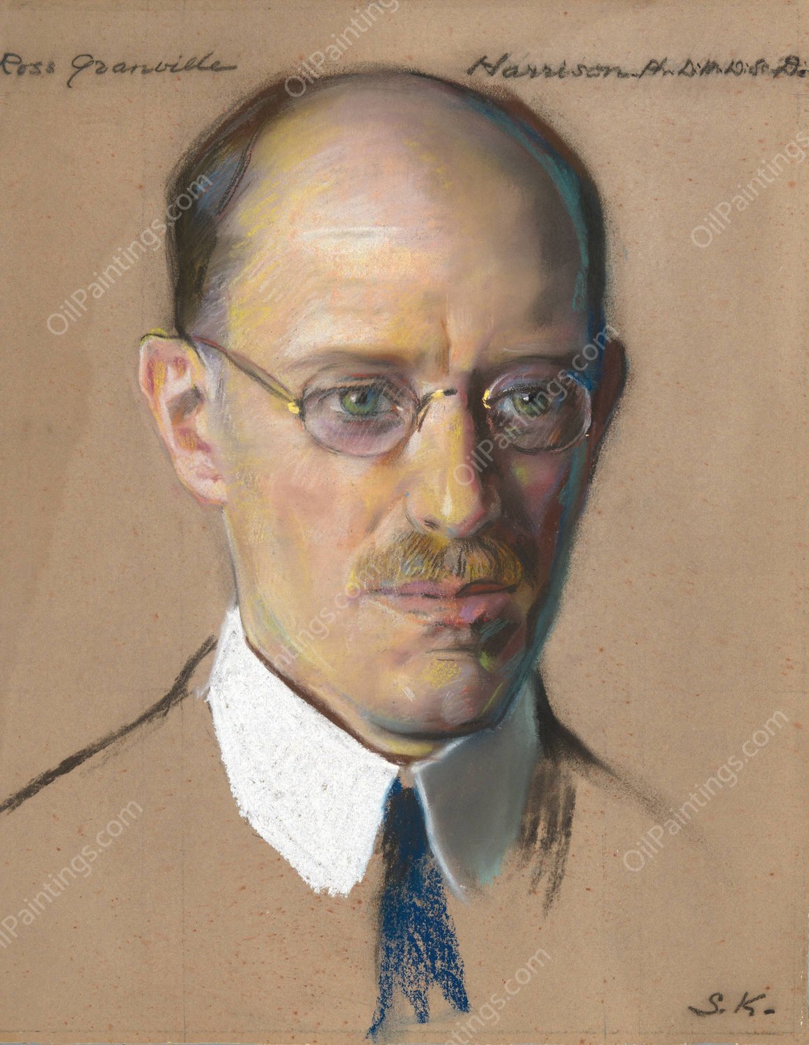 Ross G. Harrison, Director of Osborn Zoological Laboratory  by William Sergeant Kendall - Hand-Painted Oil Painting Reproduction