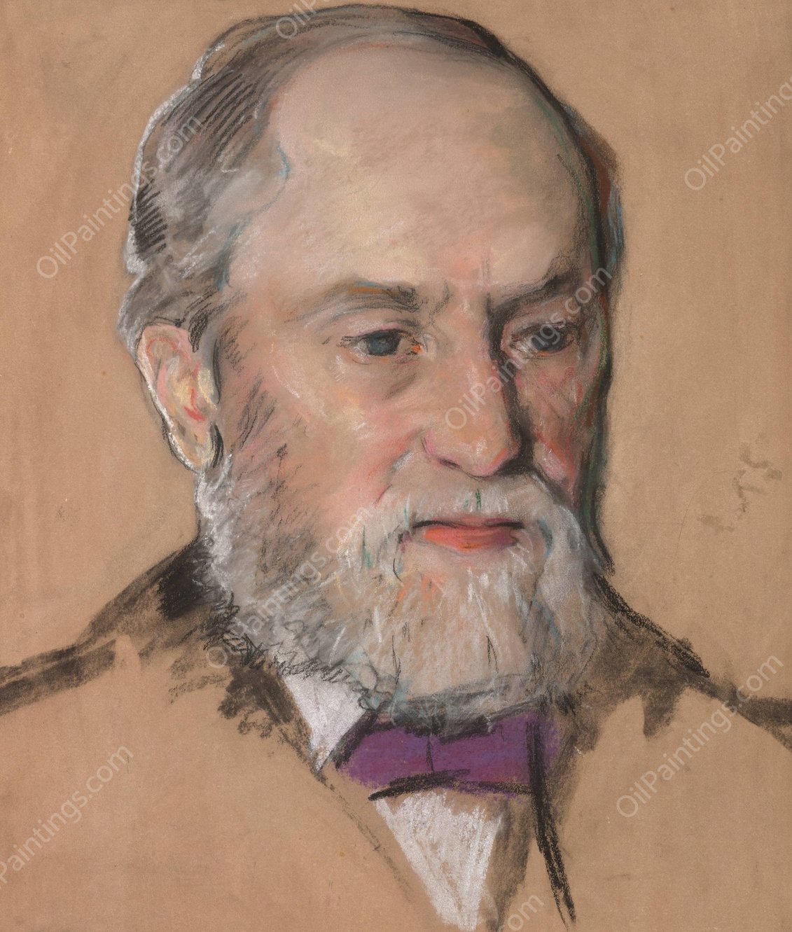 Simeon Eben Baldwin B.A. 1861, Prof. of Law 1872-1912 Governor of CT by William Sergeant Kendall - Hand-Painted Oil Painting Reproduction