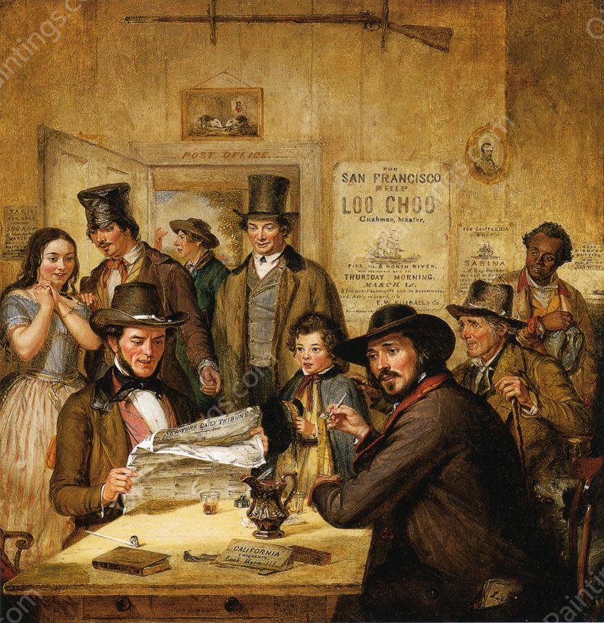 California News by William Sidney Mount - Hand-Painted Oil Painting Reproduction