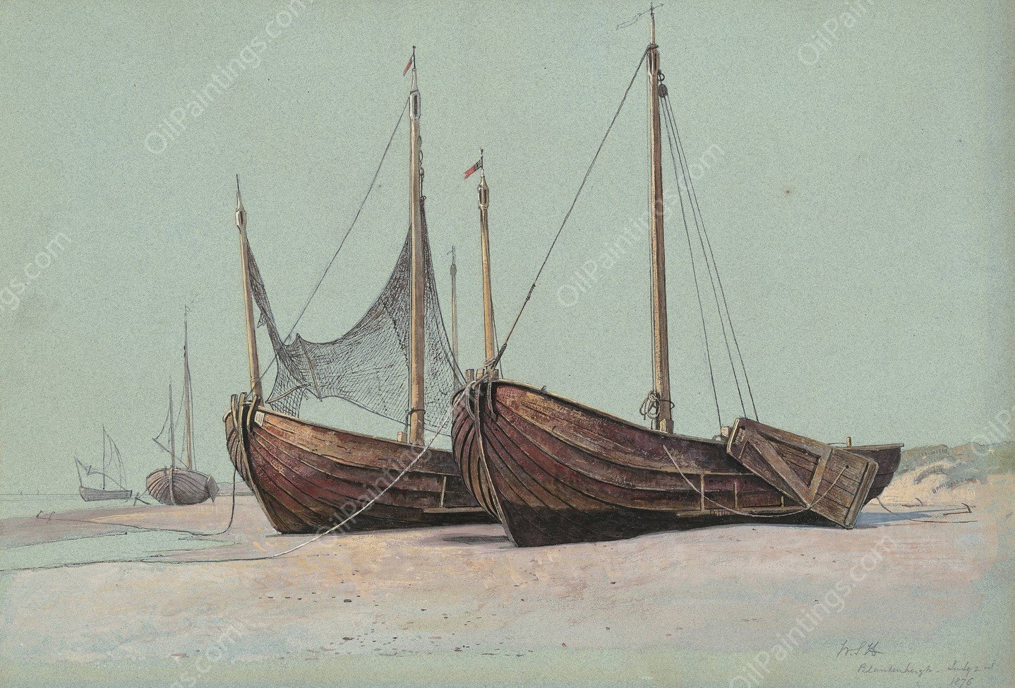 Blankenbergh  by William Stanley Haseltine - Hand-Painted Oil Painting Reproduction