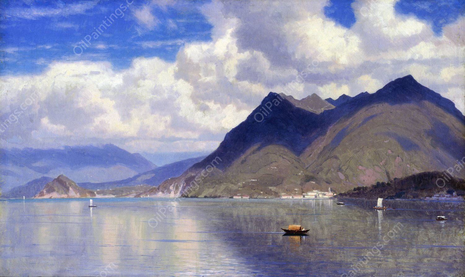 Lago Maggiore  by William Stanley Haseltine - Hand-Painted Oil Painting Reproduction