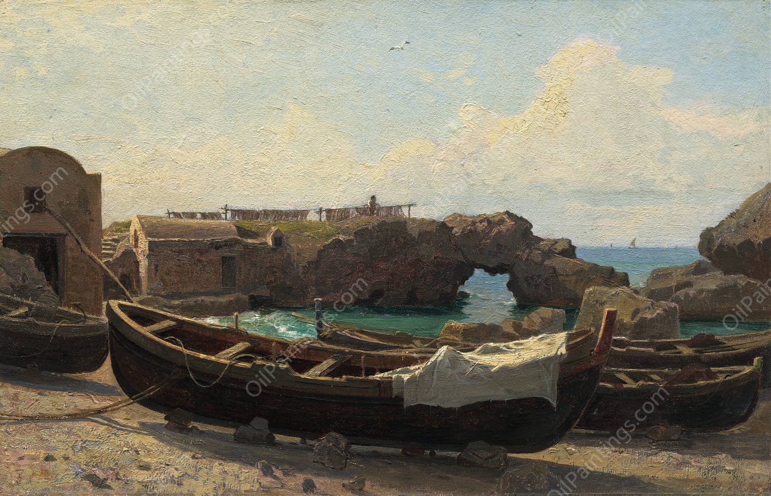 Marina Piccola  by William Stanley Haseltine - Hand-Painted Oil Painting Reproduction