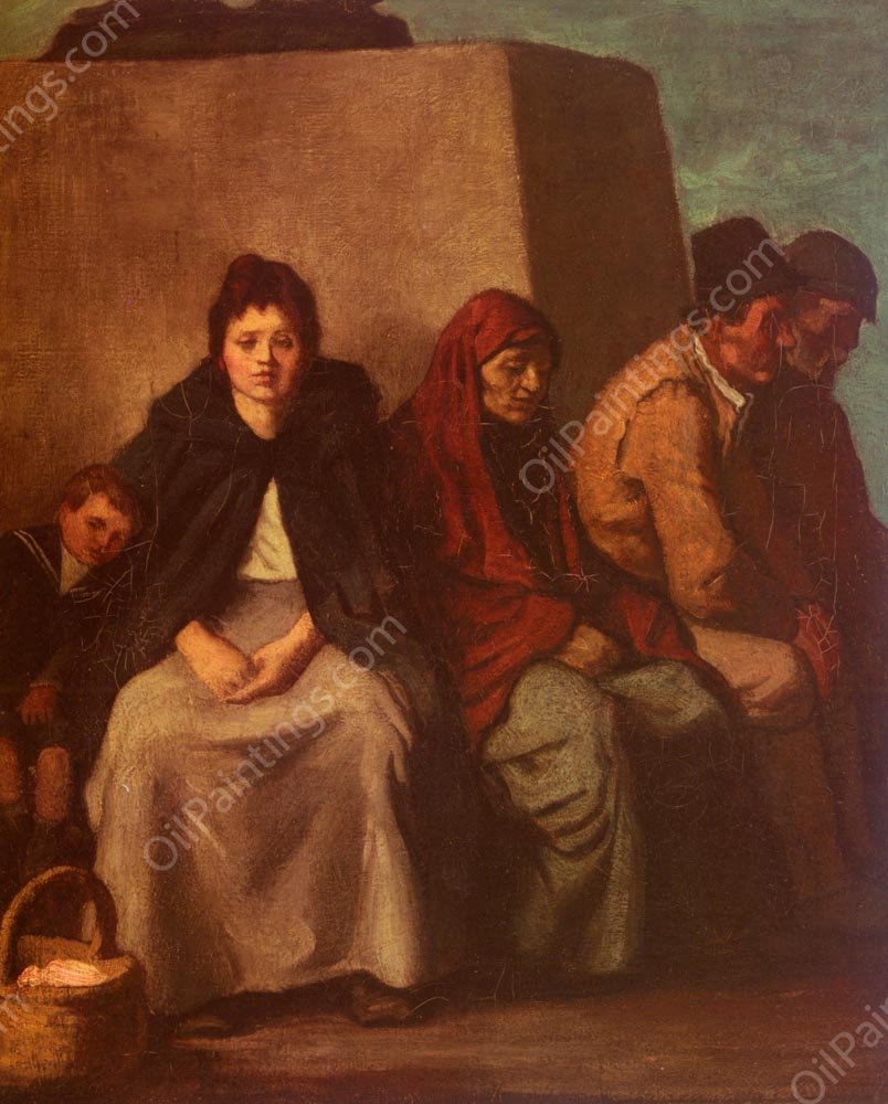 At The Foot Of The Statue by William Strang - Hand-Painted Oil Painting Reproduction