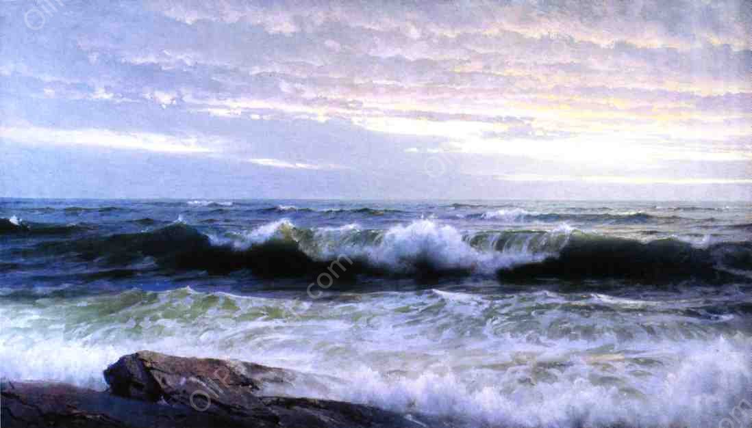 After a Stormy Day by William Trost Richards - Hand-Painted Oil Painting Reproduction