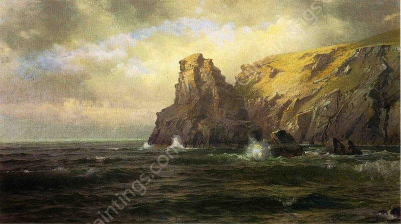 Cliffs of Cornwall by William Trost Richards - Hand-Painted Oil Painting Reproduction