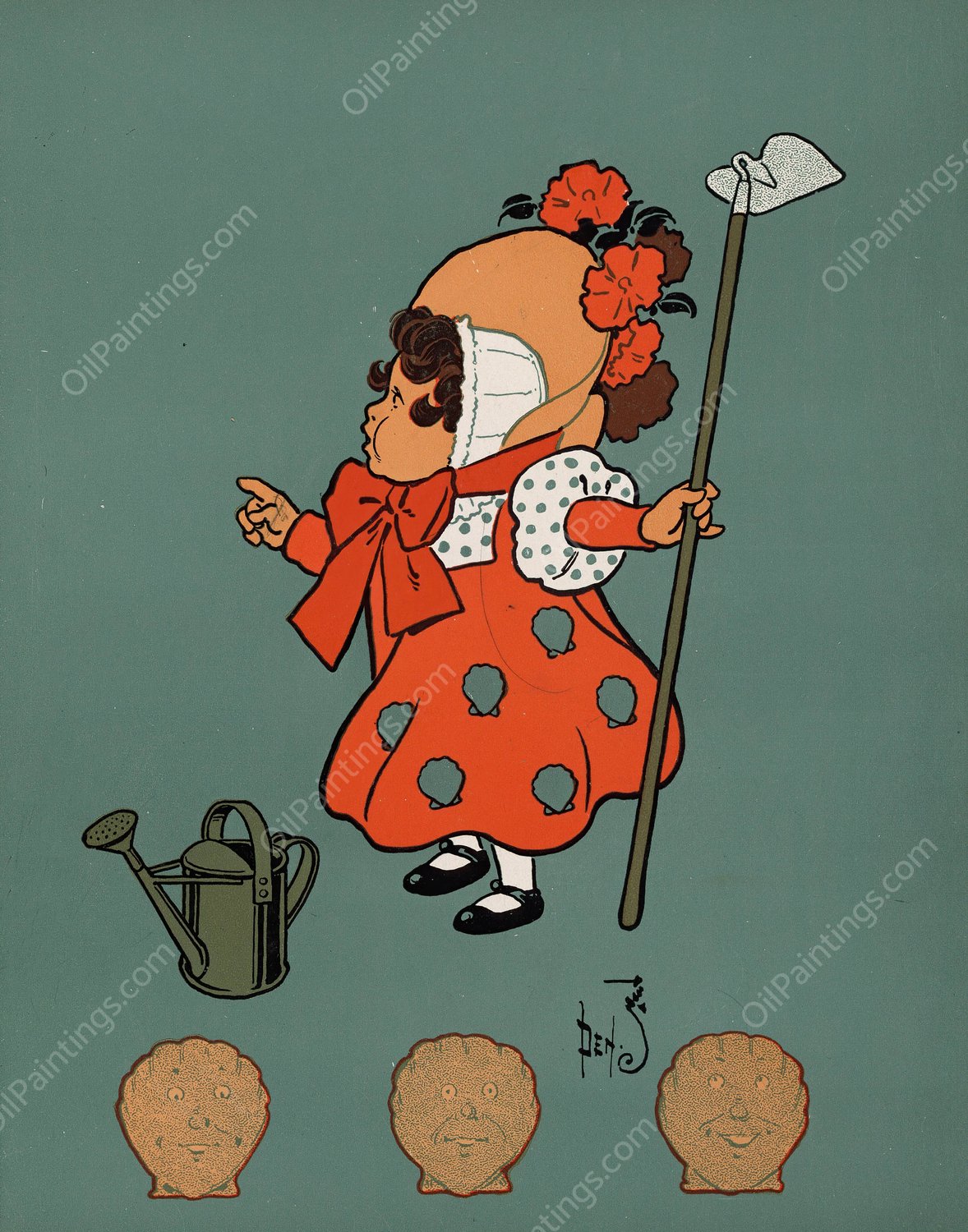 Denslow's Mother Goose 07  by William Wallace Denslow - Hand-Painted Oil Painting Reproduction