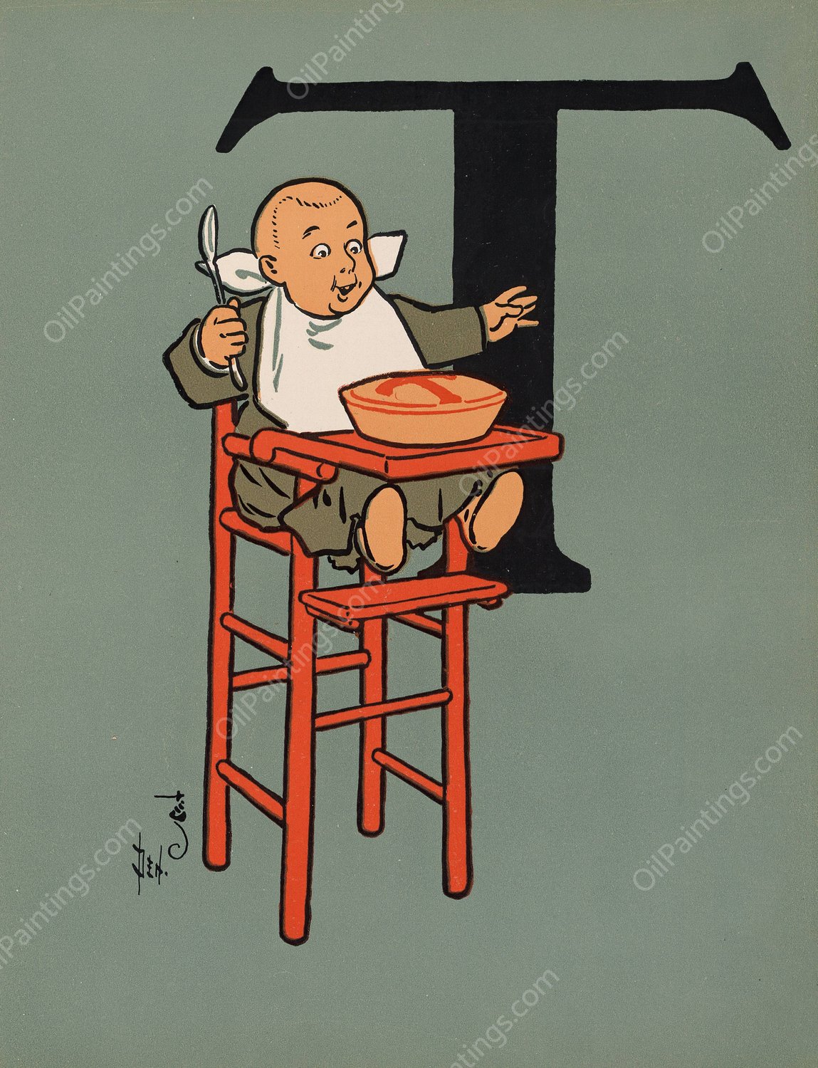 Denslow's Mother Goose 13  by William Wallace Denslow - Hand-Painted Oil Painting Reproduction