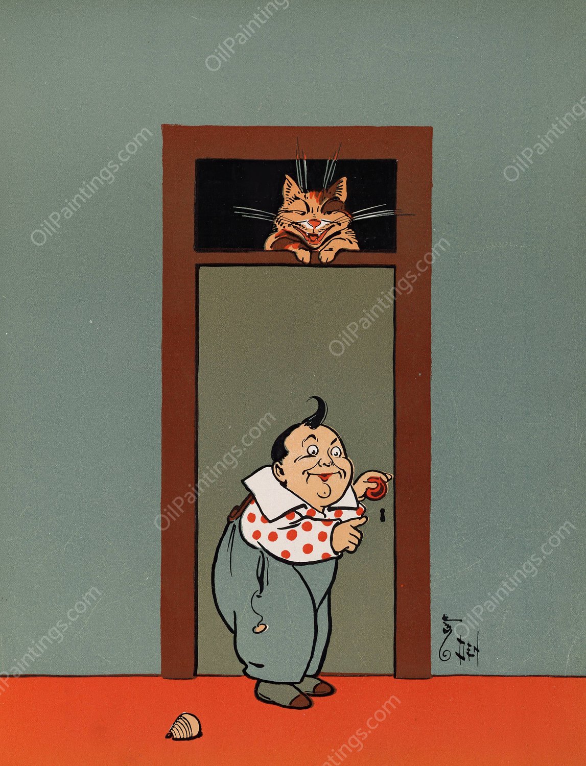 Denslow's Mother Goose 15  by William Wallace Denslow - Hand-Painted Oil Painting Reproduction