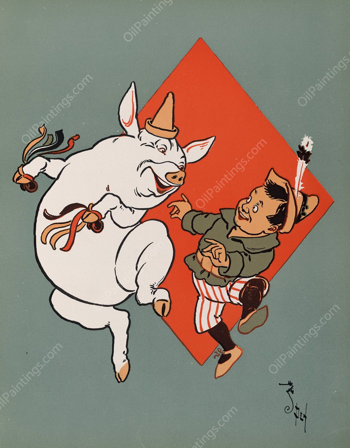 Denslow's Mother Goose 16  by William Wallace Denslow - Hand-Painted Oil Painting Reproduction