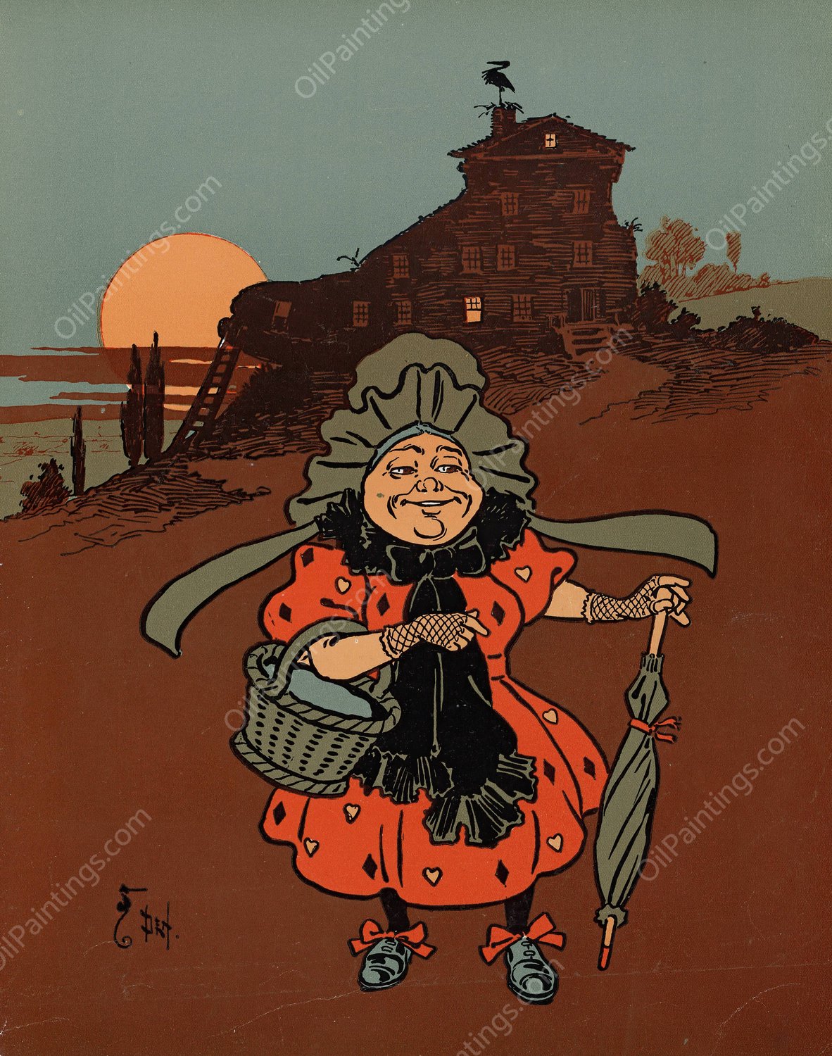 Denslow's Mother Goose 23  by William Wallace Denslow - Hand-Painted Oil Painting Reproduction