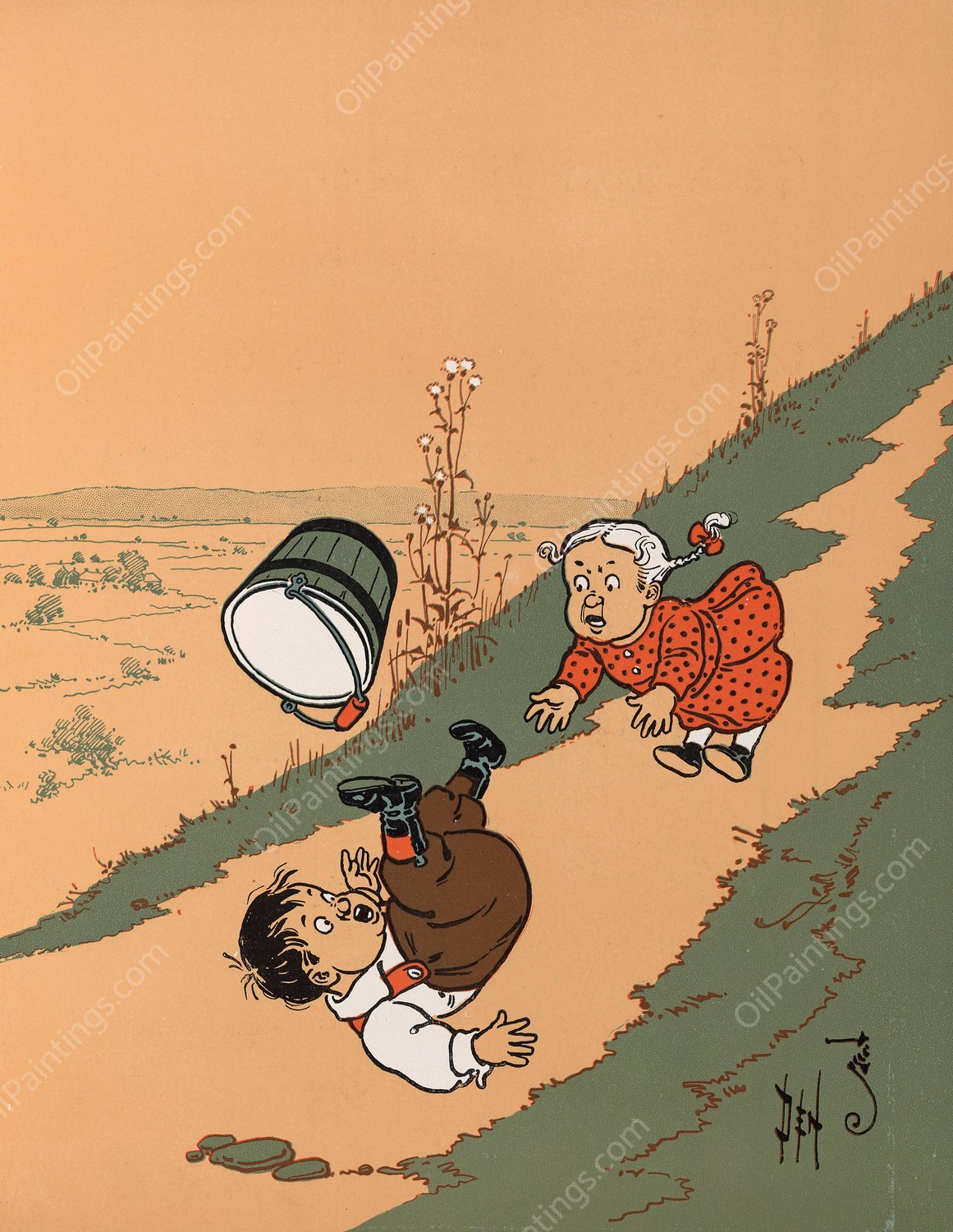 Denslow's Mother Goose 43  by William Wallace Denslow - Hand-Painted Oil Painting Reproduction