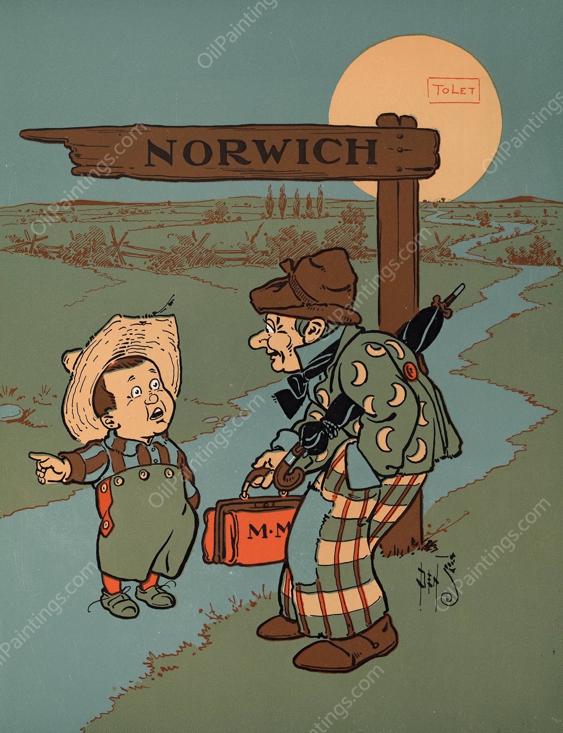 Denslow's Mother Goose 44  by William Wallace Denslow - Hand-Painted Oil Painting Reproduction