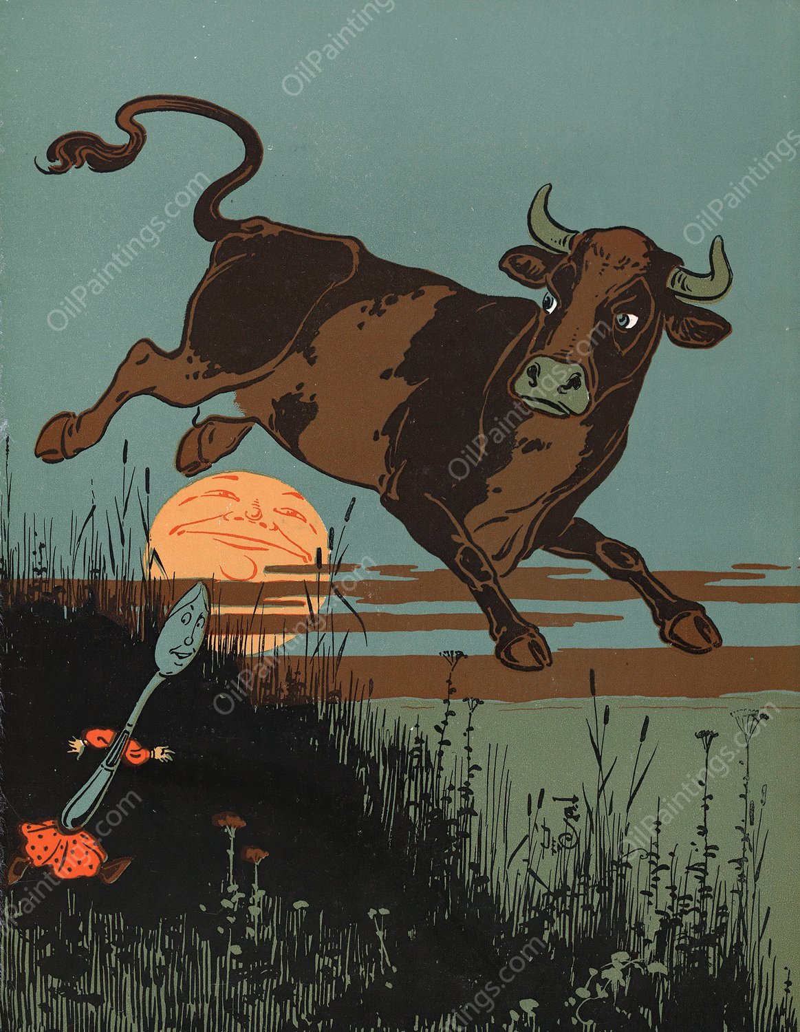 Denslow's Mother Goose 45  by William Wallace Denslow - Hand-Painted Oil Painting Reproduction