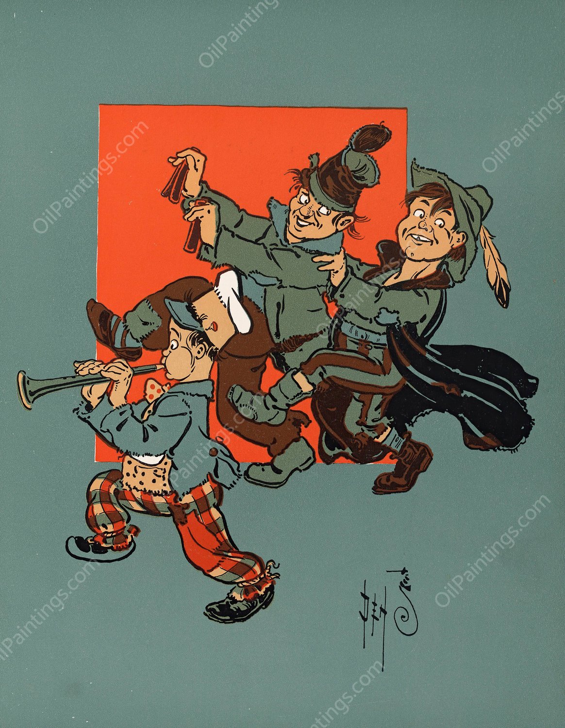 Denslow's Mother Goose 48  by William Wallace Denslow - Hand-Painted Oil Painting Reproduction