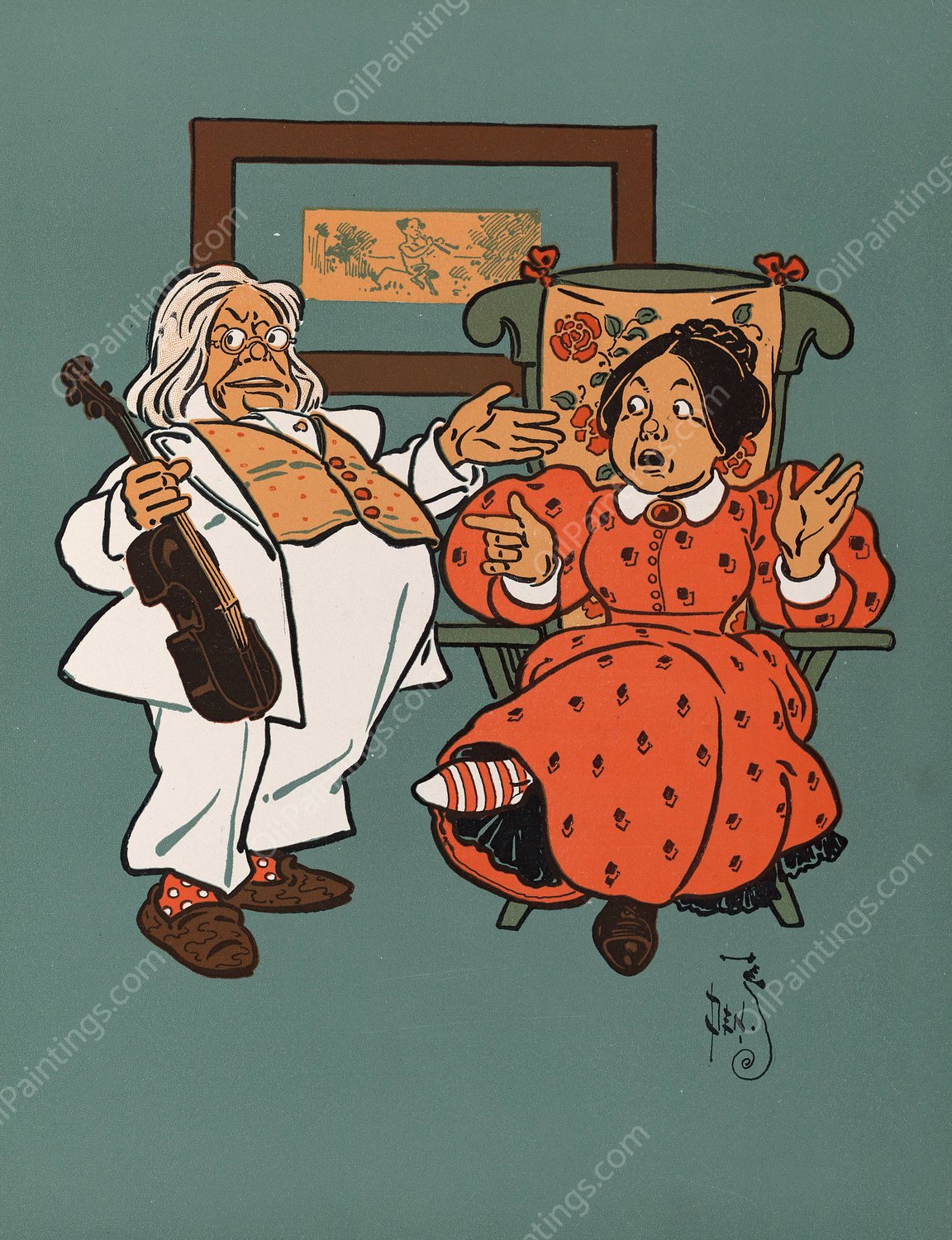 Denslow's Mother Goose 52  by William Wallace Denslow - Hand-Painted Oil Painting Reproduction