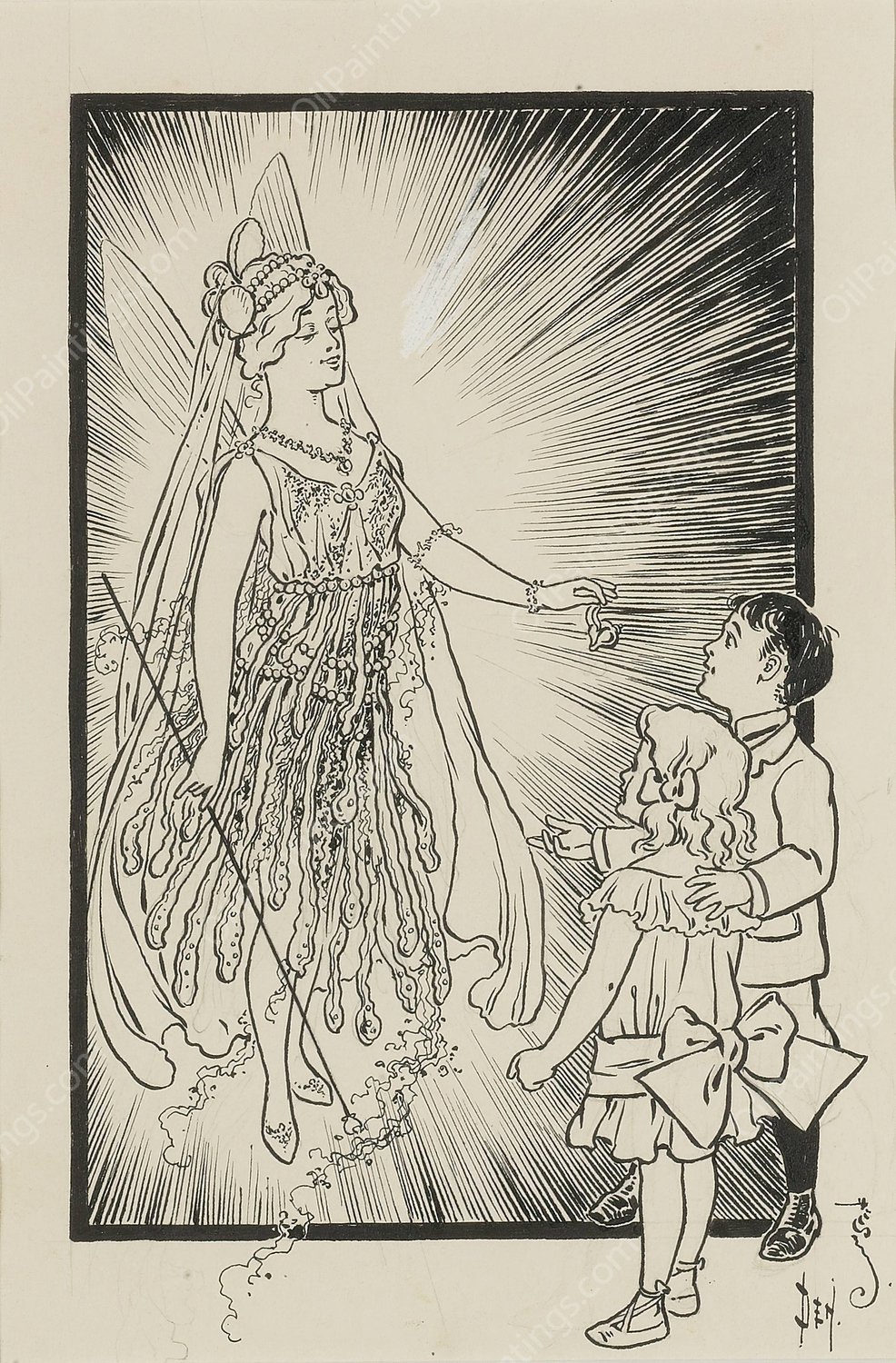 Take this Talisman. said the fairy by William Wallace Denslow - Hand-Painted Oil Painting Reproduction