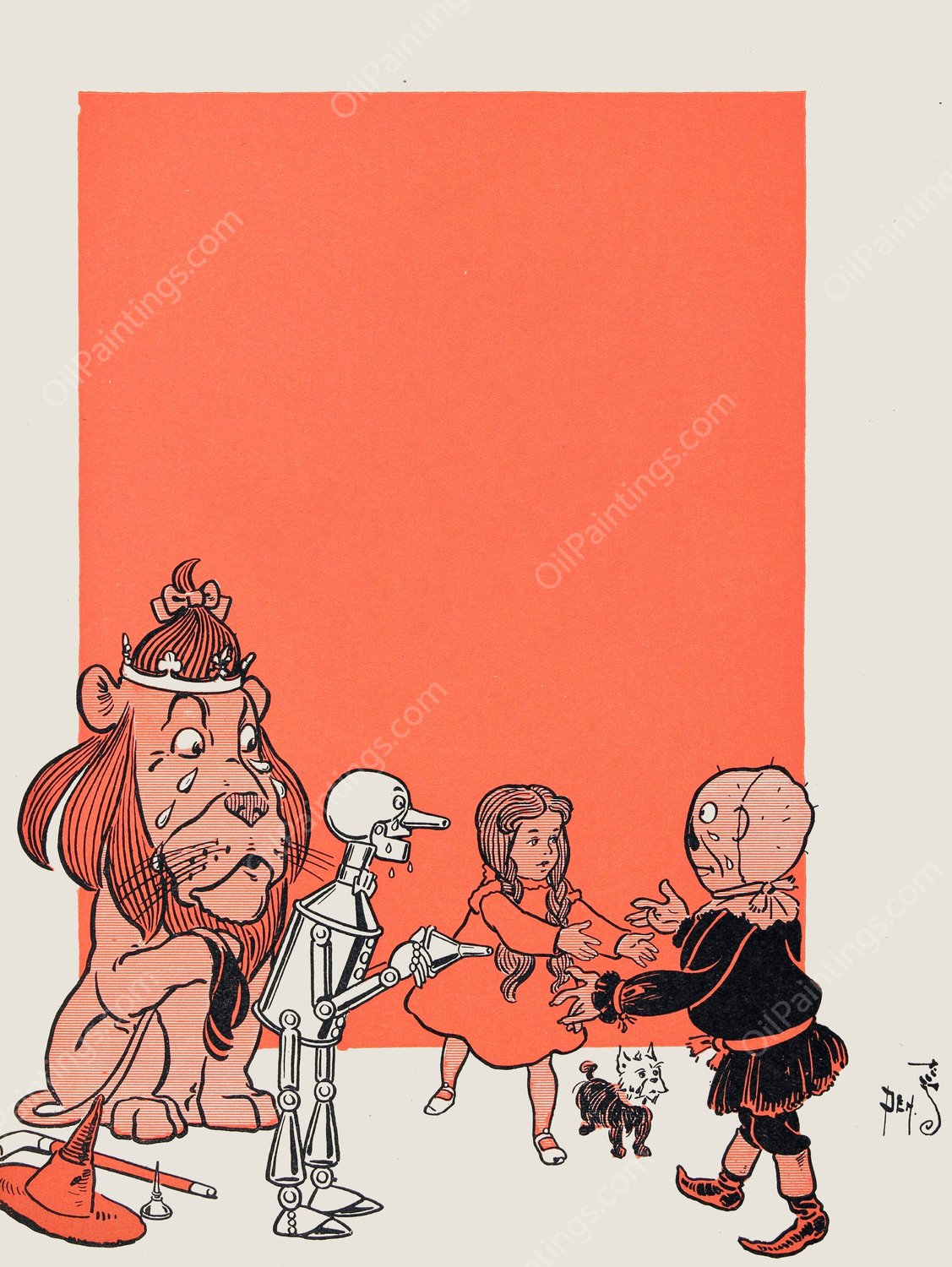 The Good Witch grants Dorothy's Wiish  by William Wallace Denslow - Hand-Painted Oil Painting Reproduction